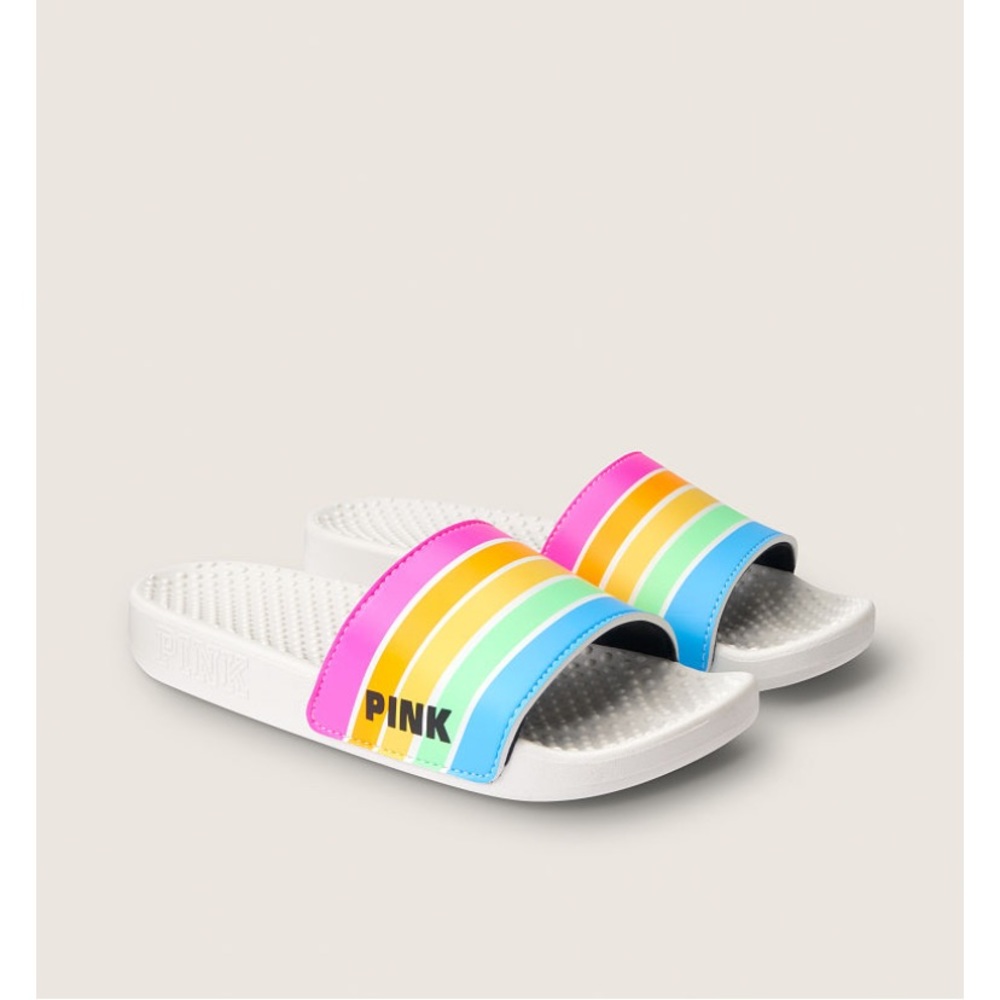 NEW VS PINK SLIDES SANDALS LARGE 9/10